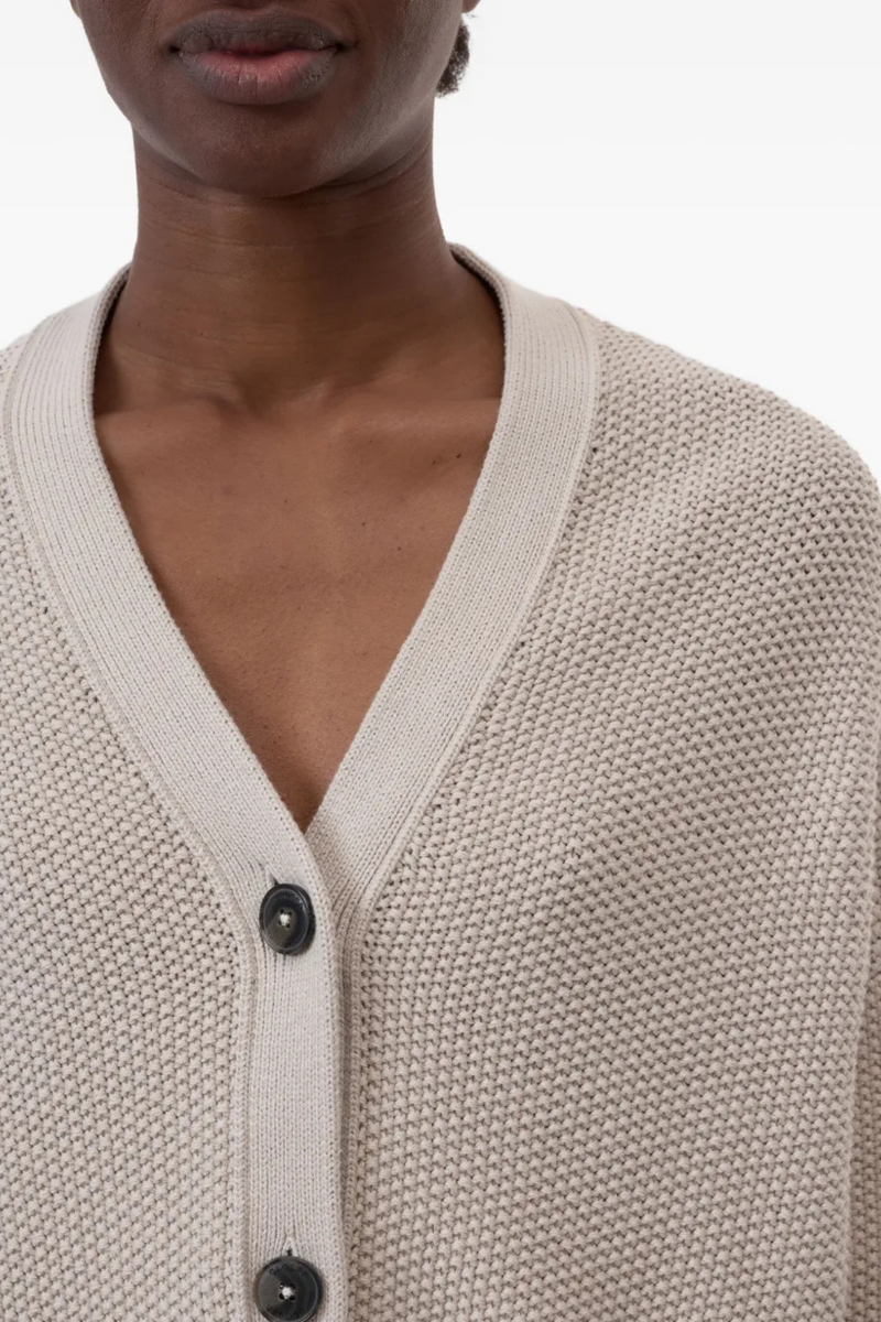 V Cardigan in Soft Beige