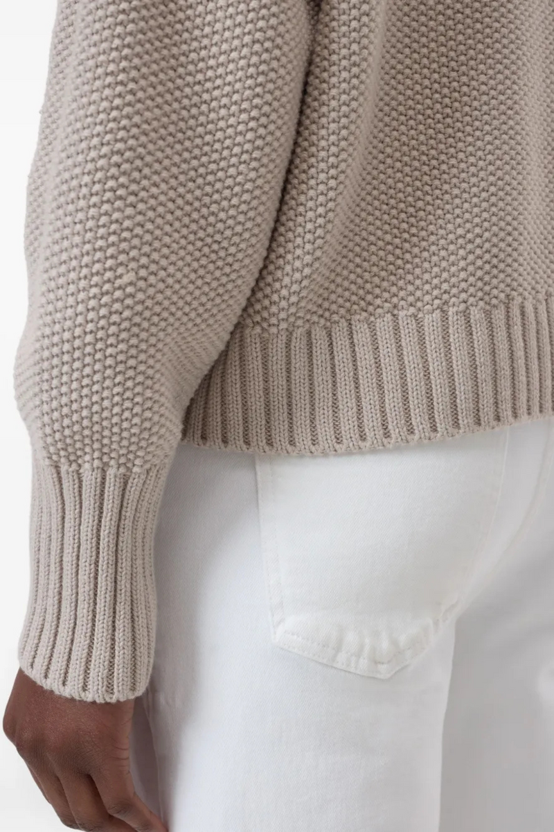 V Cardigan in Soft Beige