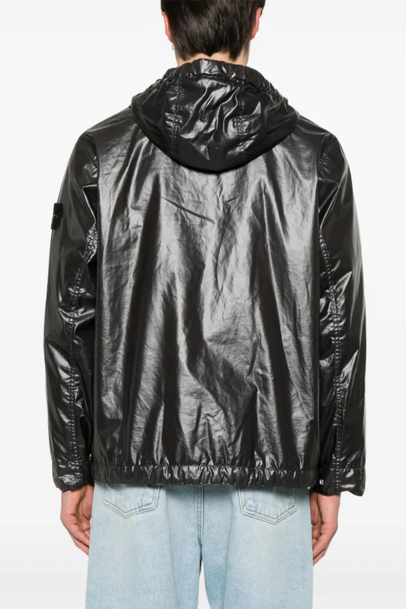 Short Shiny Parka in Charcoal