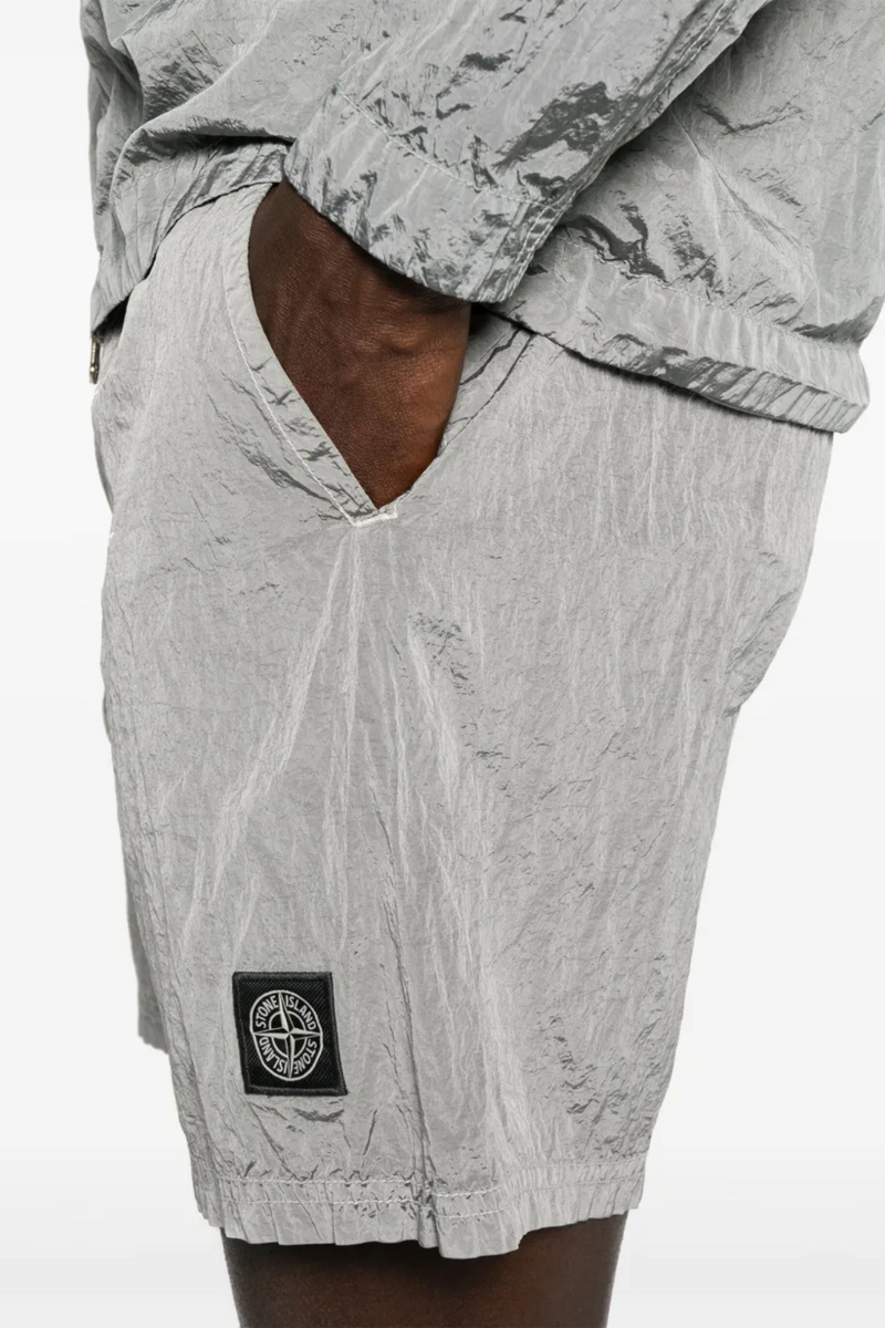 Swim Metal Nylon Shorts in Pearl Grey
