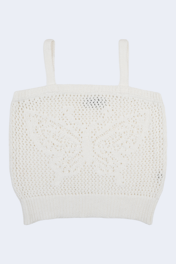 Butterfly Tank Top in White