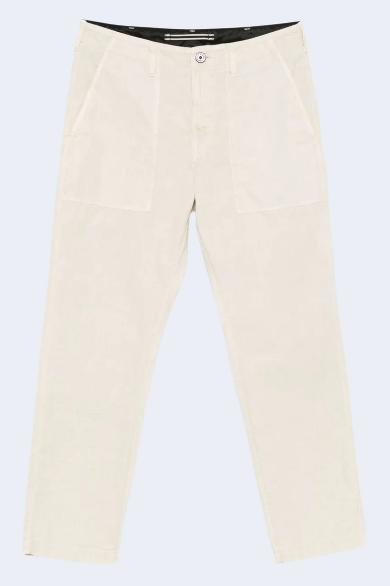 Straight Leg Cotton Chino Trousers in Sand