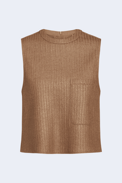 Cropped Muscle Tank in Natural