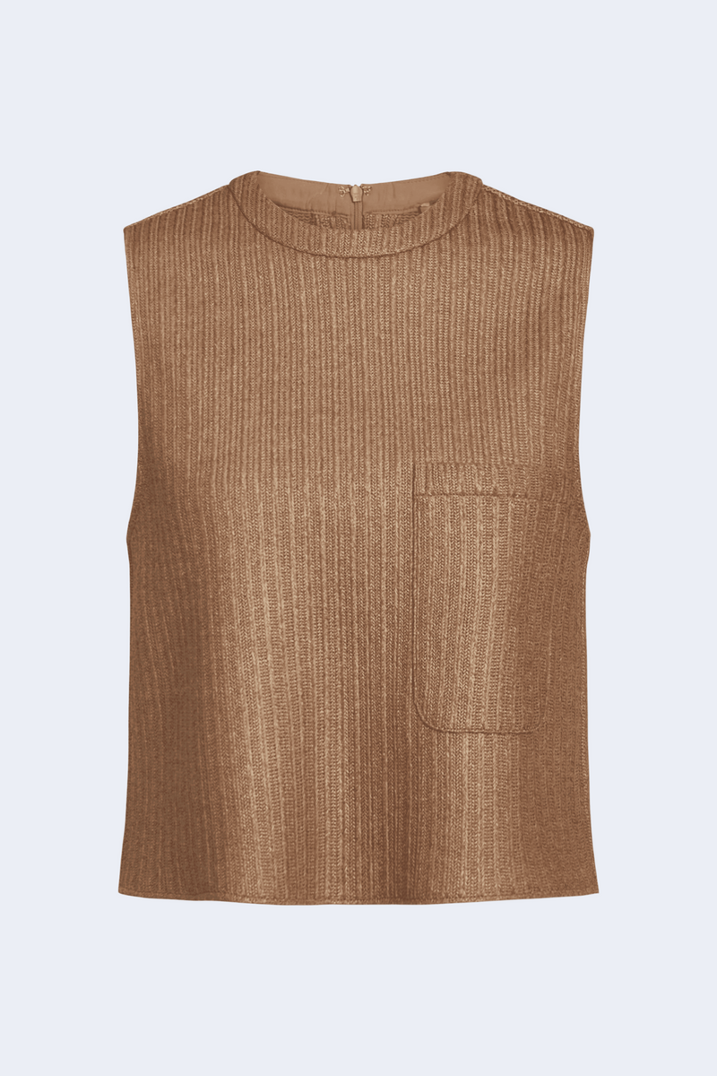 Cropped Muscle Tank in Natural