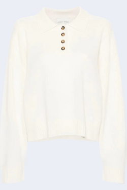 Homere Polo Sweater in Ivory