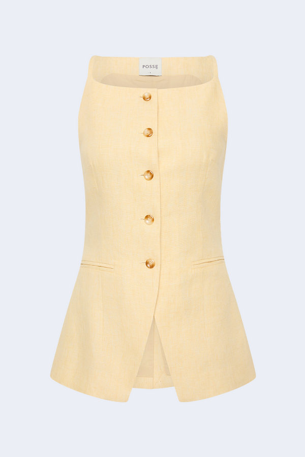 Nancy Gilet Top in Dusty Citron