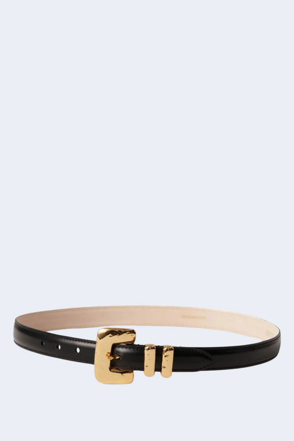 Tetra Hammered Rectangle Belt in Black