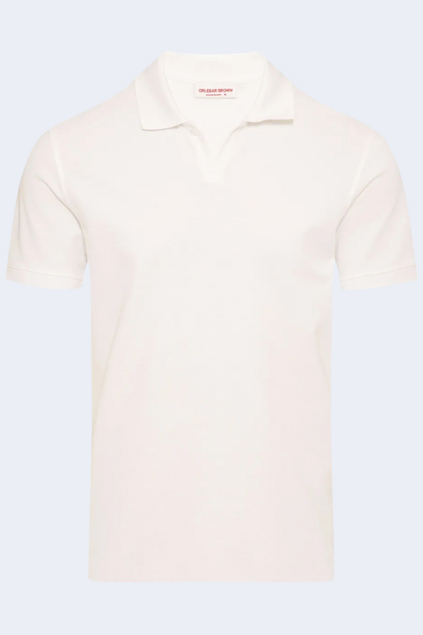 Bruno Short Sleeve Pique Polo in White