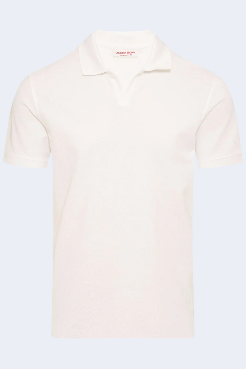 Bruno Short Sleeve Pique Polo in White