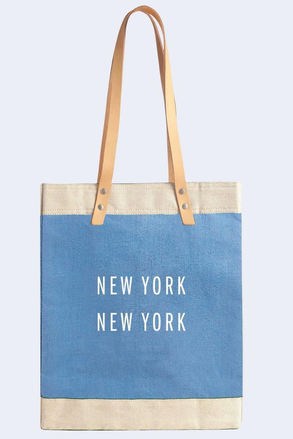 New York, New York Long Handle Market Bag in Parisian Blue