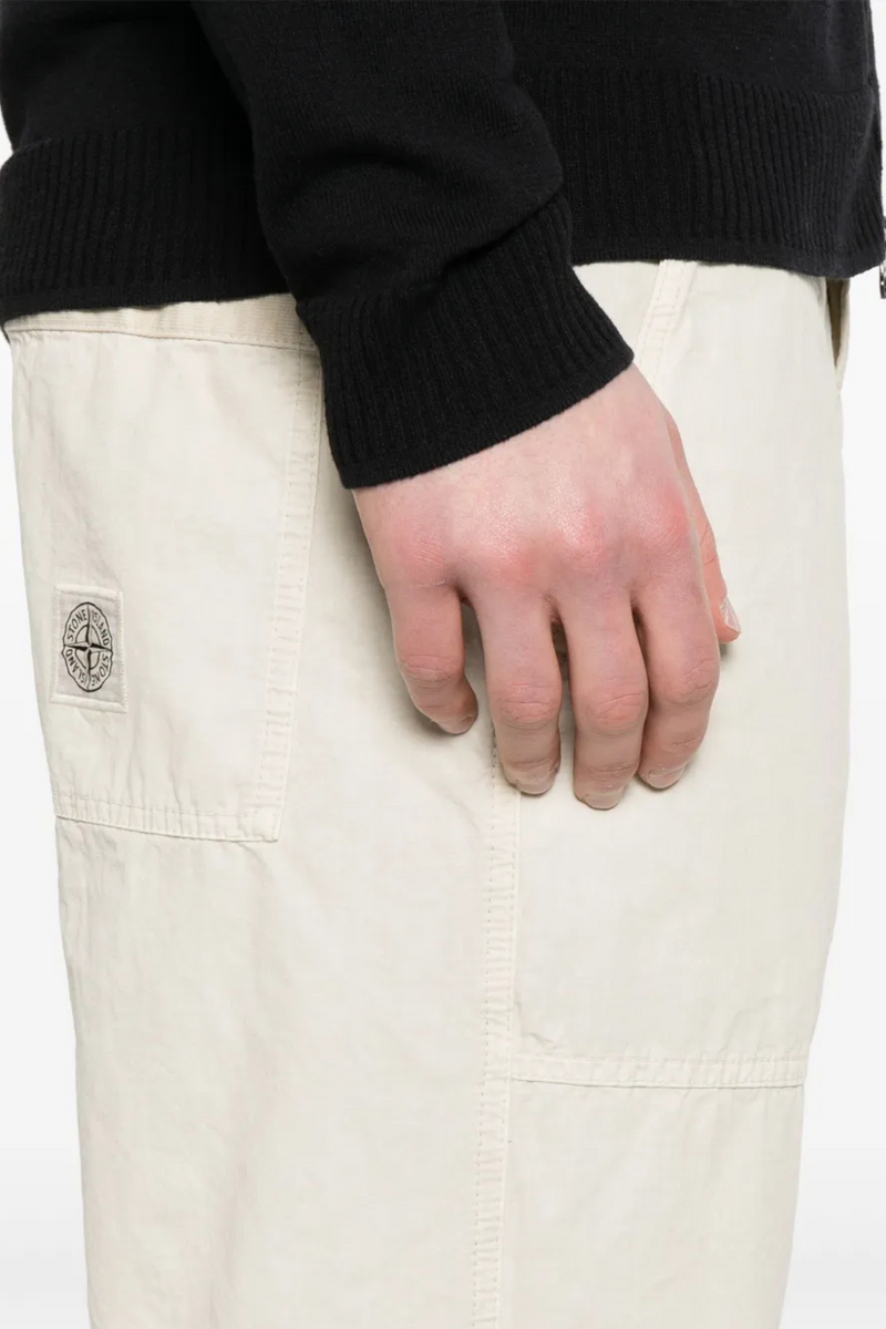 Straight Leg Cotton Chino Trousers in Sand
