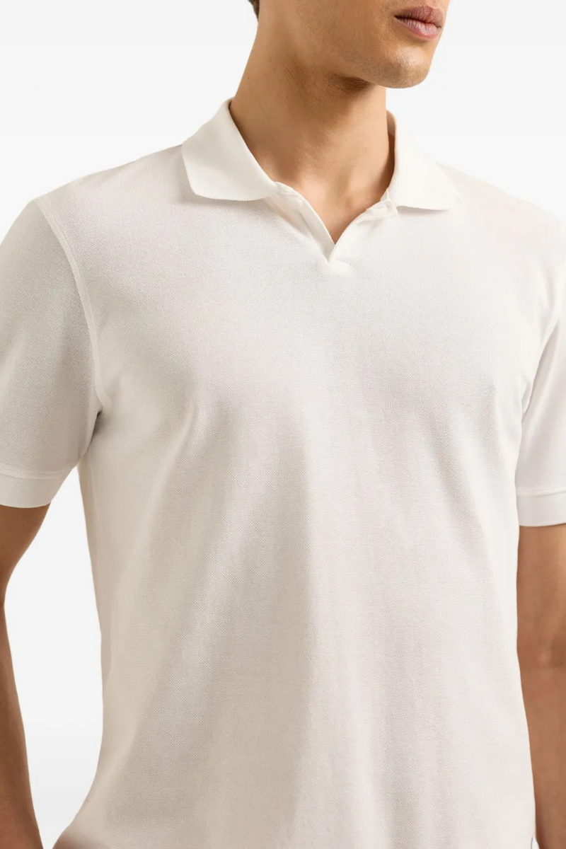 Bruno Short Sleeve Pique Polo in White