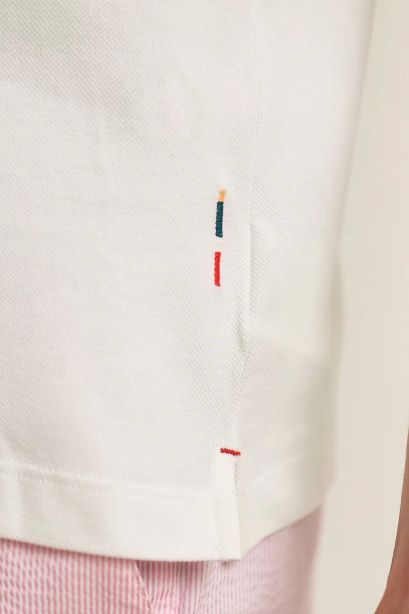 Bruno Short Sleeve Pique Polo in White