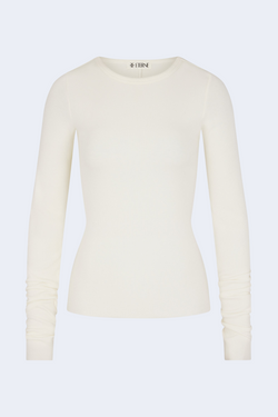 Long Sleeve Fitted Top in Cream