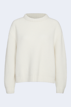 Waffle Thermal Sweater in Ivory