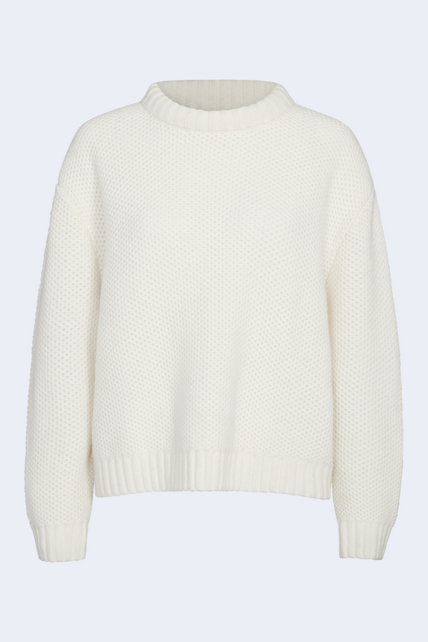 Waffle Thermal Sweater in Ivory