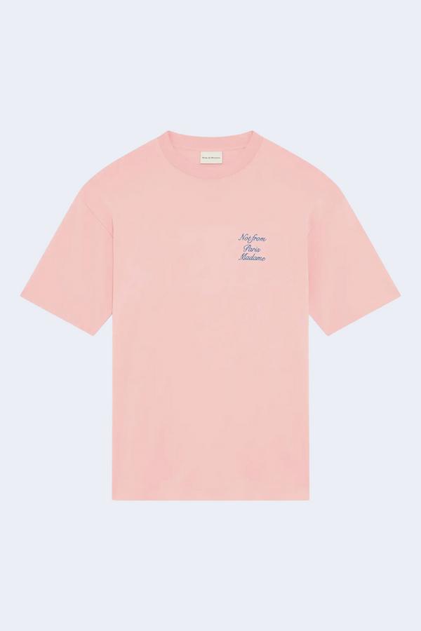 Cursive Slogan T-Shirt in Light Pink