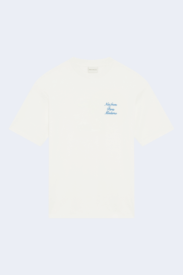 Cursive Slogan T-Shirt in Off White