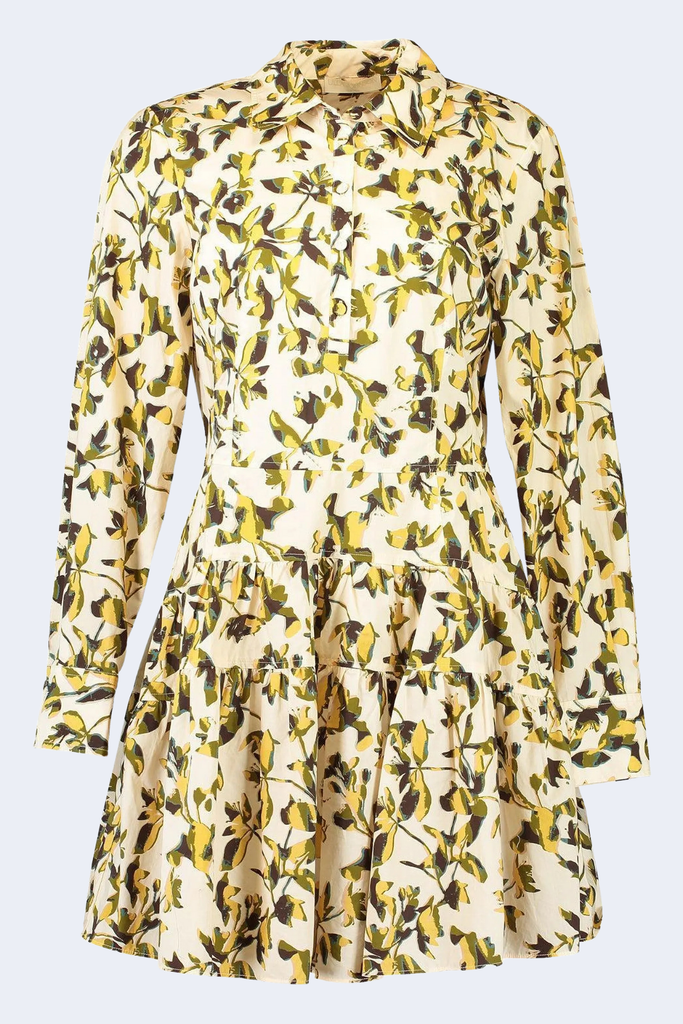 knee length dresses for ladies Ulla Johnson Nanette Floral Long Sleeve Mini Dress