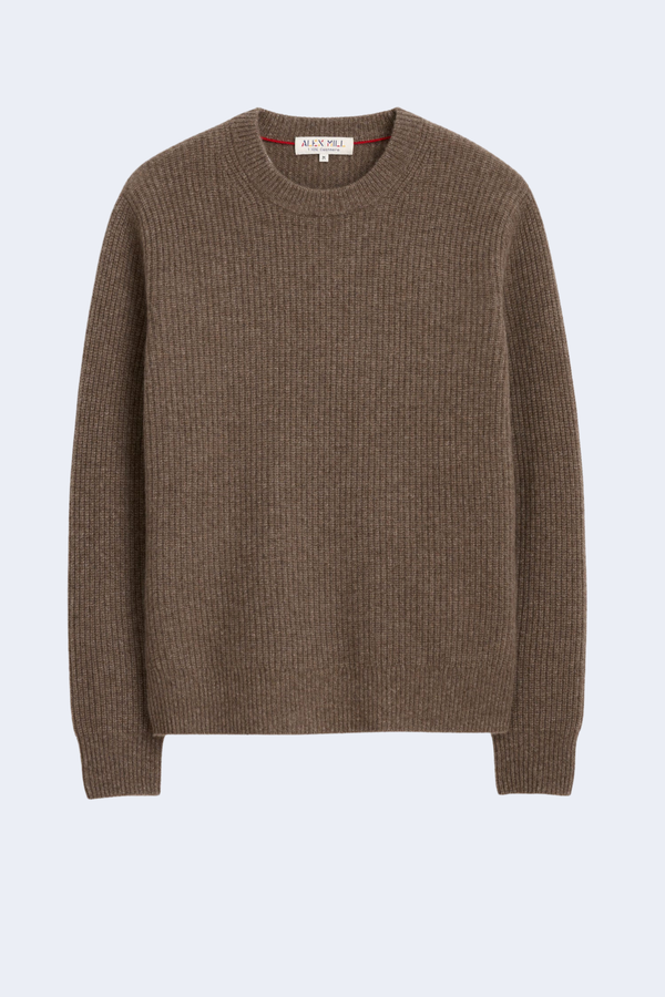 Jordan Sweater In Marled Cashmere in Heather Walnut