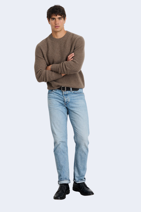 Jordan Sweater In Marled Cashmere in Heather Walnut