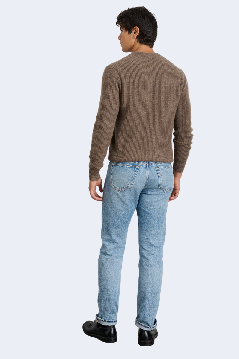 Jordan Sweater In Marled Cashmere in Heather Walnut