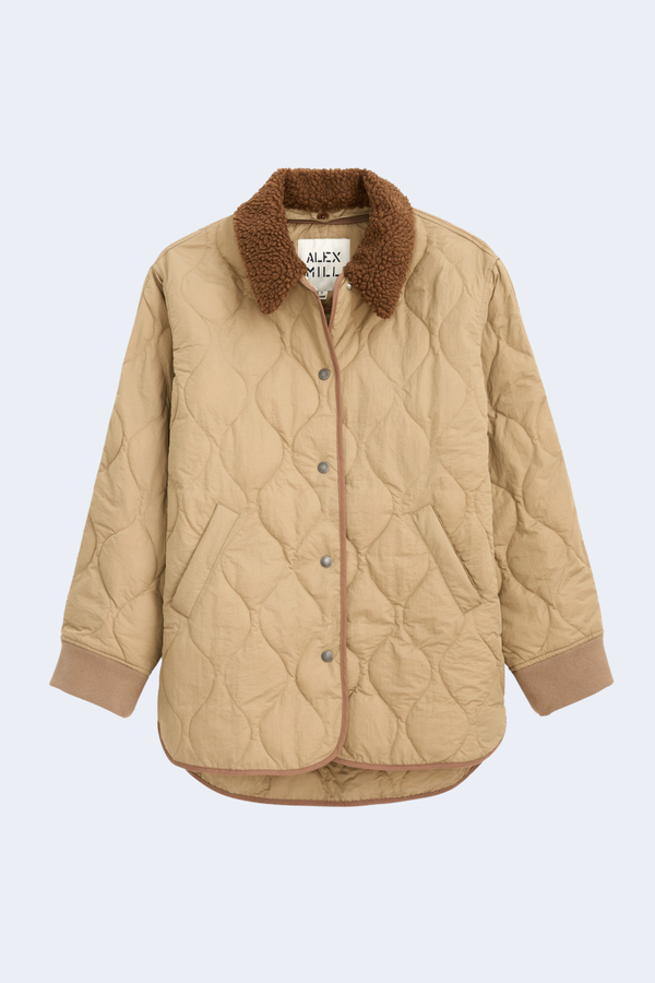 Wembley Quilted Jacket In Nylon in Khaki