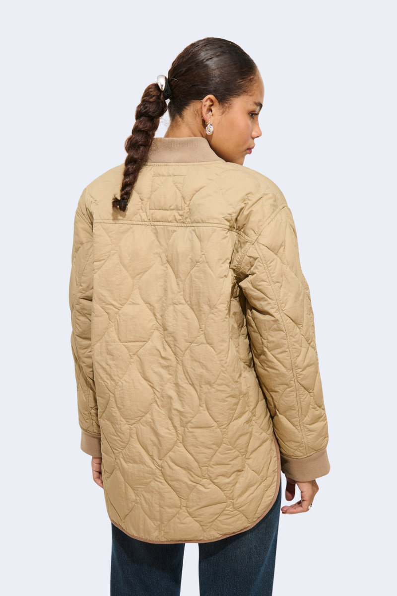 Wembley Quilted Jacket In Nylon in Khaki