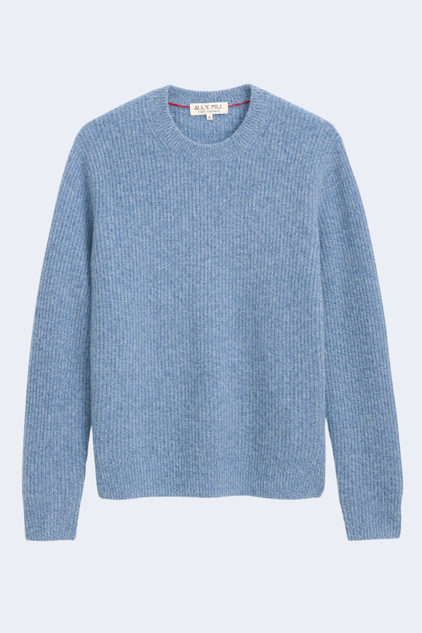 Jordan Sweater In Washed Cashmere in Marled Stonewash