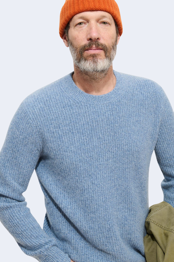 Jordan Sweater In Washed Cashmere in Marled Stonewash