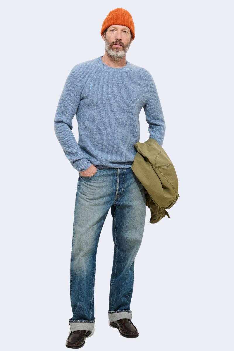 Jordan Sweater In Washed Cashmere in Marled Stonewash