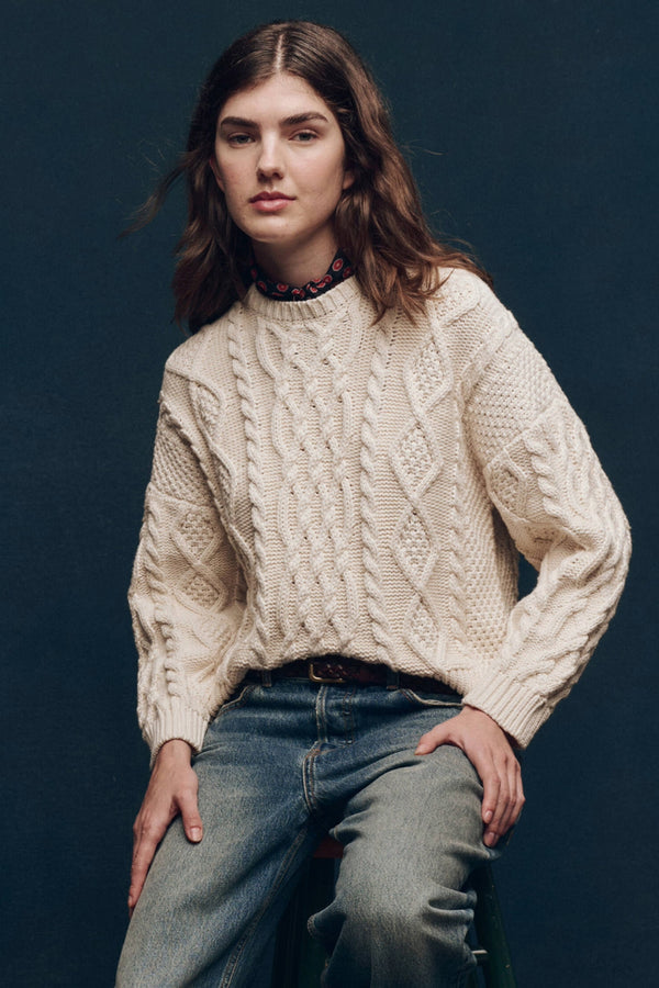 The Classic Cable Pullover in Cream