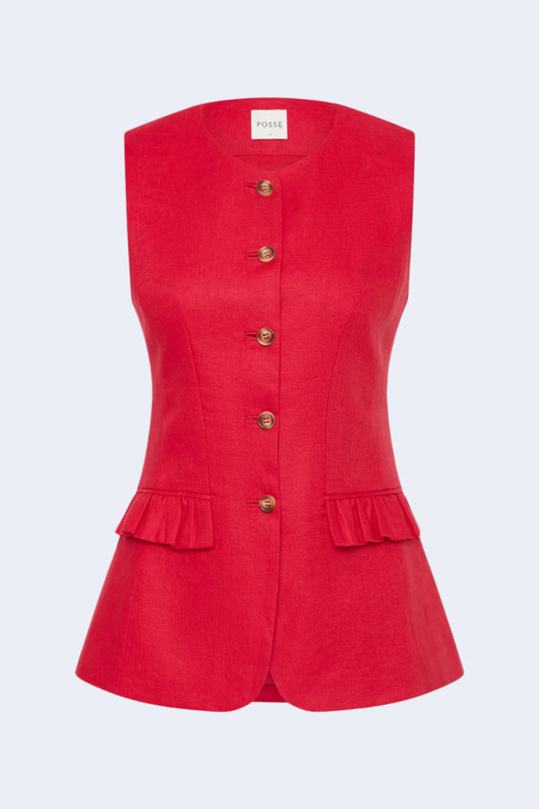 Matilda Gilet in Red