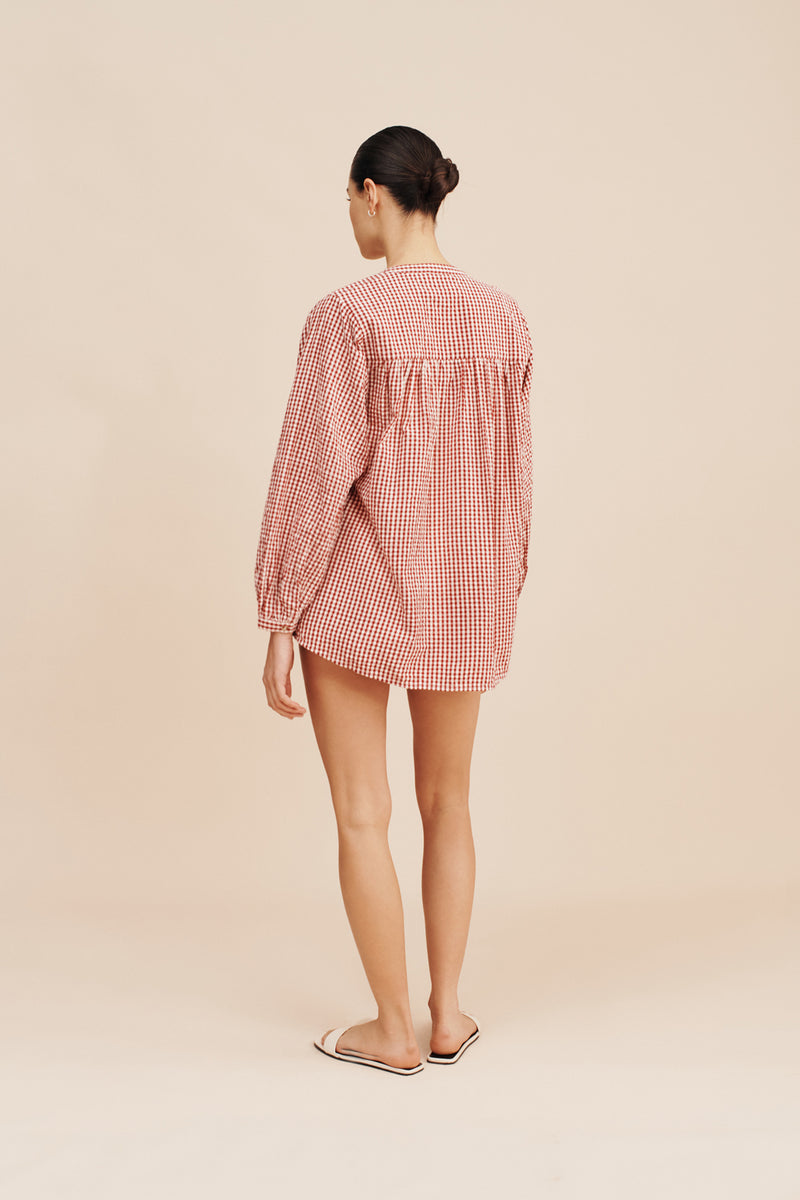 Mira Shirt in Red Gingham