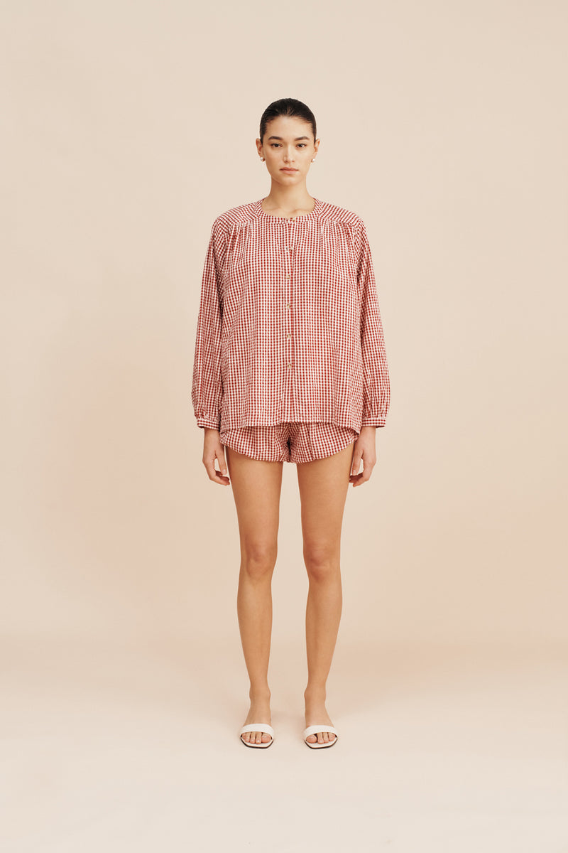 Mira Shirt in Red Gingham