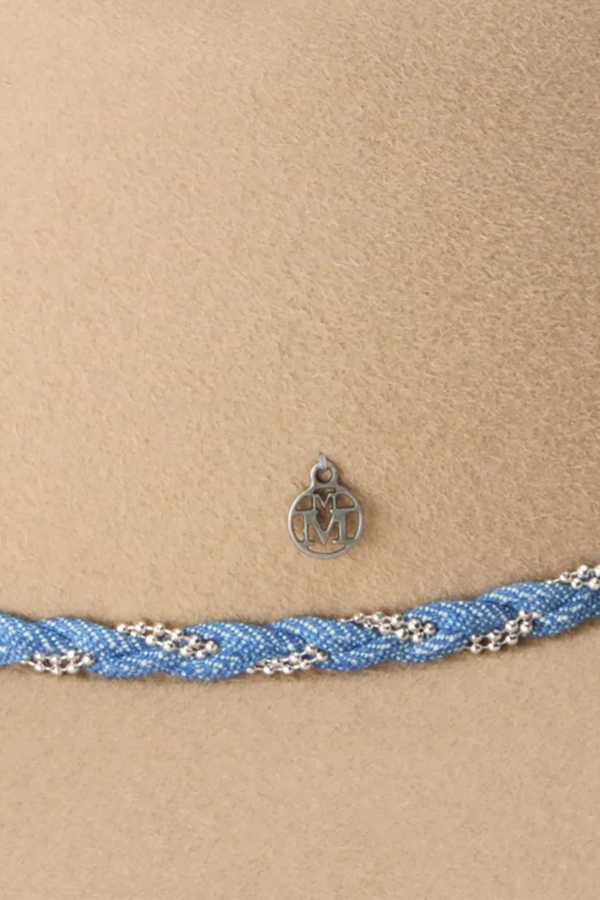 Virginie Hatbraid Denim Of Felt Wool in Beige Onyx