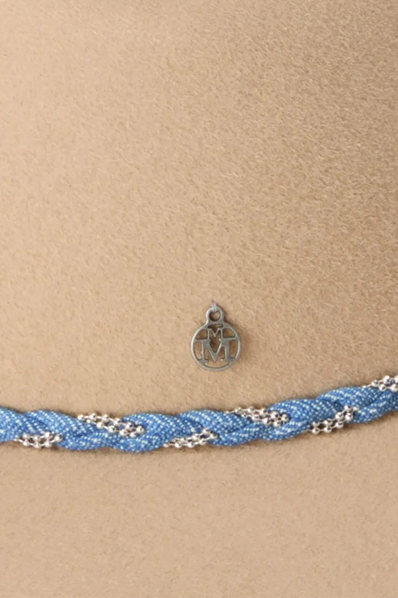 Virginie Hatbraid Denim Of Felt Wool in Beige Onyx