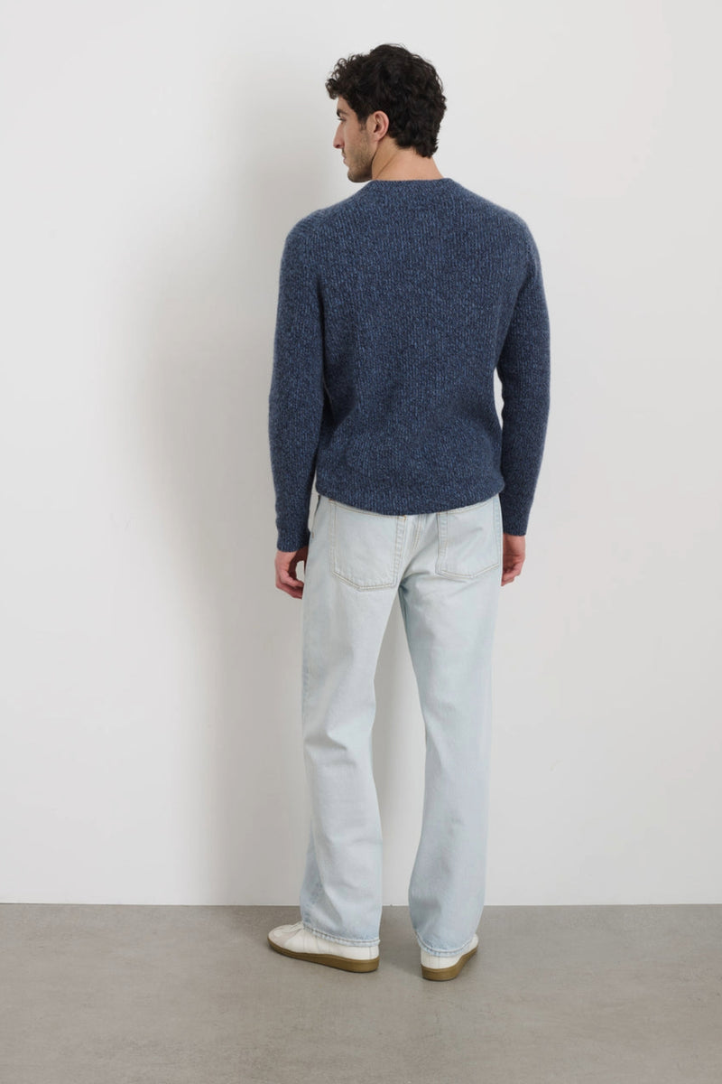 Jordan Cashmere Sweater in Marled Baltic