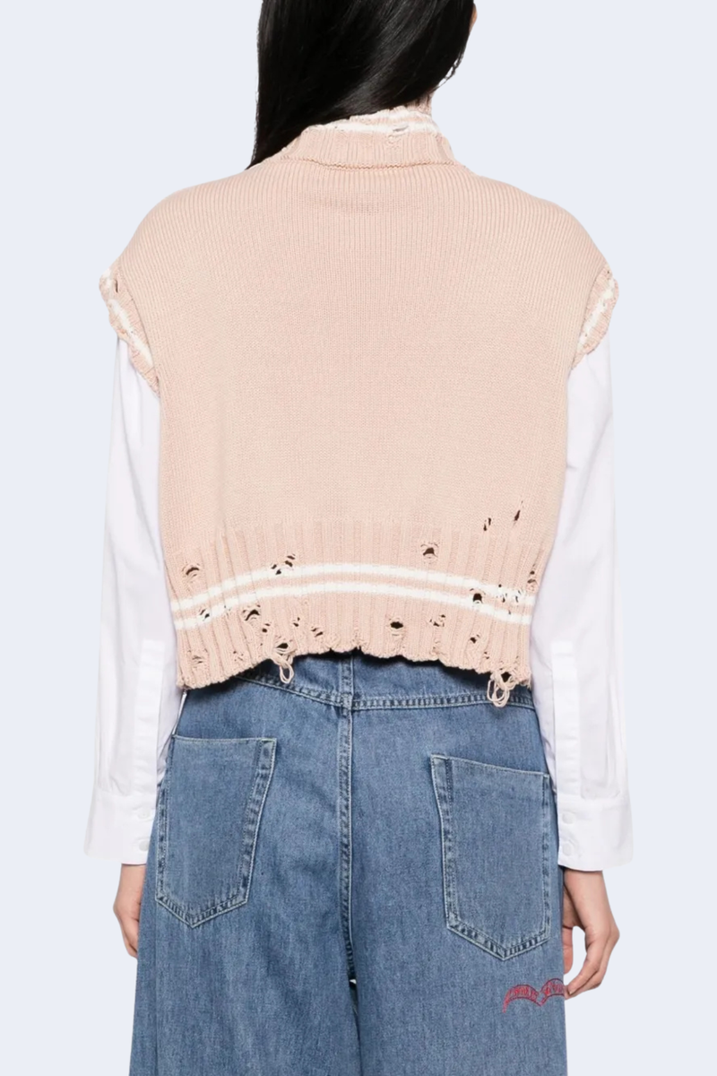 Turtleneck Sleeveless Sweater in Sand Storm