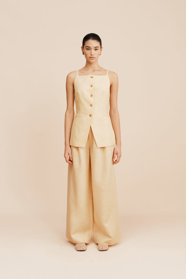 Nancy Gilet Top in Dusty Citron