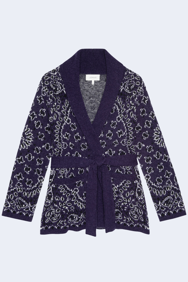 The Bandana Riding Cardigan in Navy