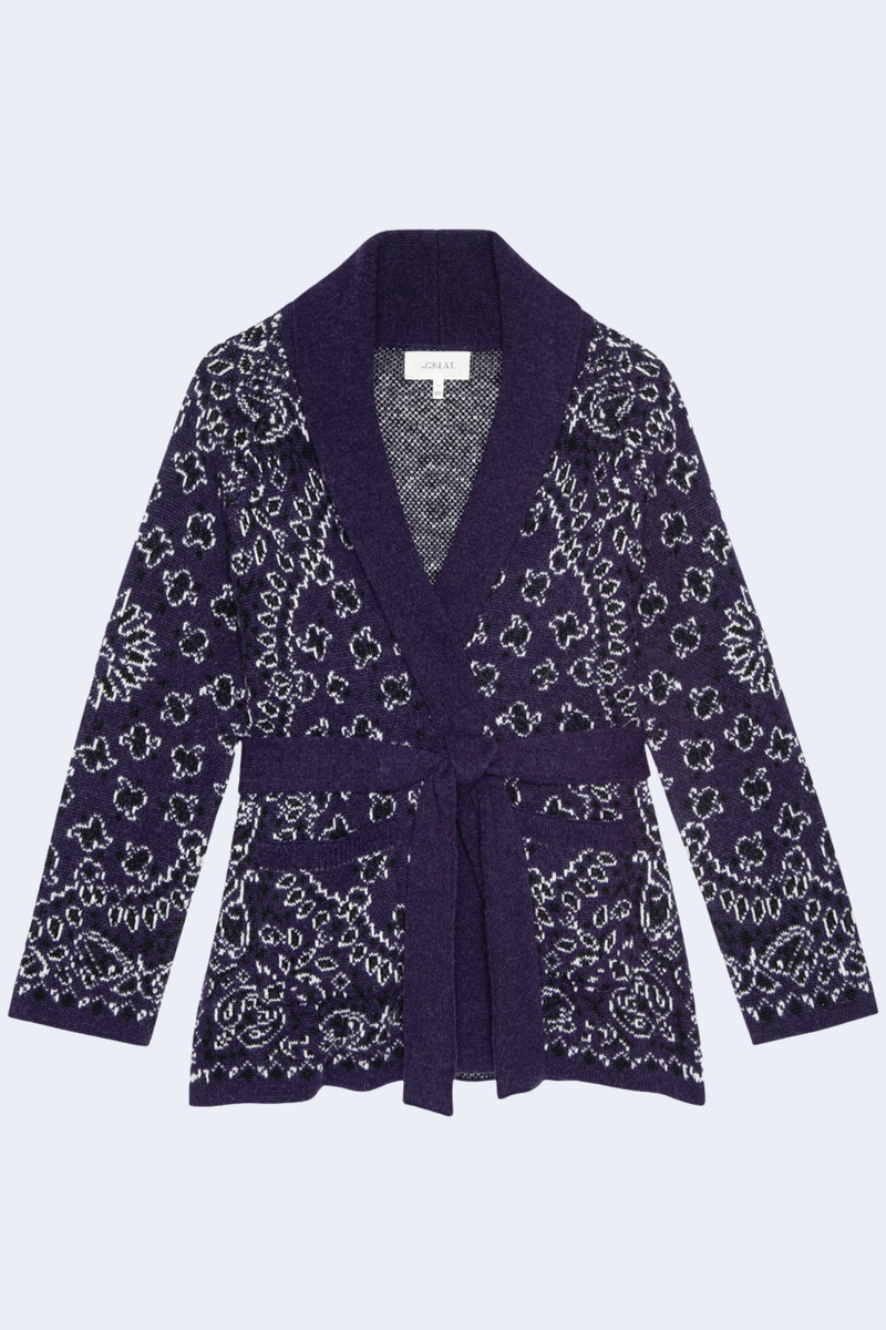 The Bandana Riding Cardigan in Navy