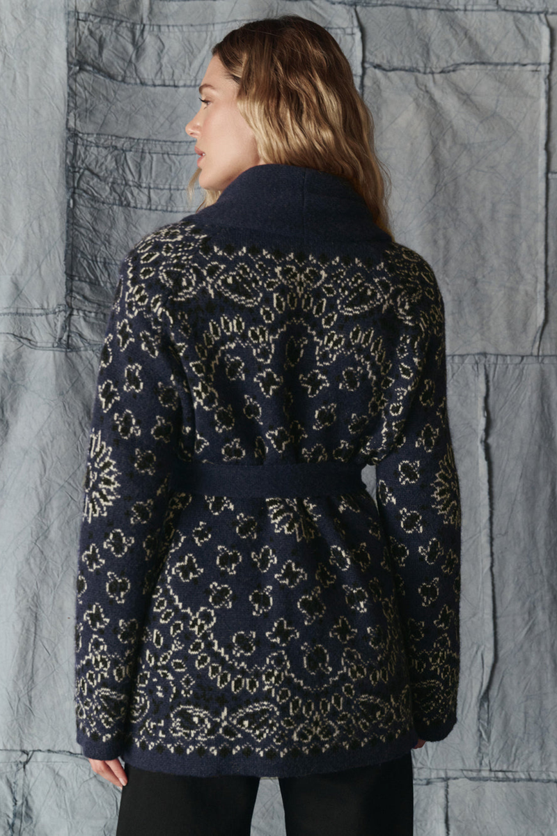 The Bandana Riding Cardigan in Navy