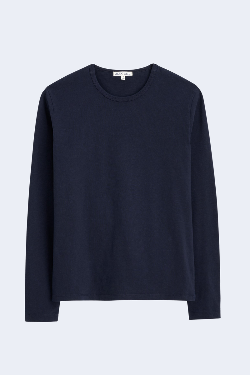 Men's Standard Long-Sleeve T-Shirt In Slub Cotton in Navy