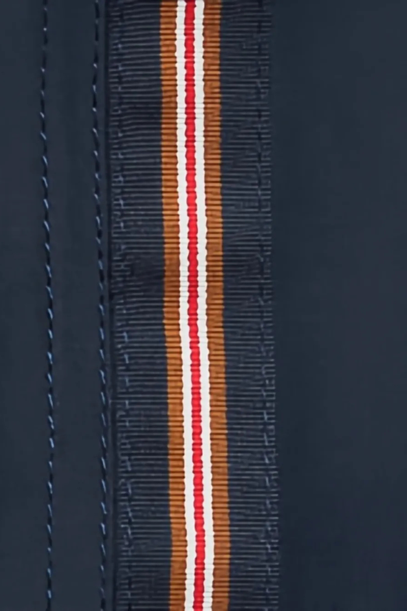 Bulldog Drawcord Stripe Swim Short in Night Iris