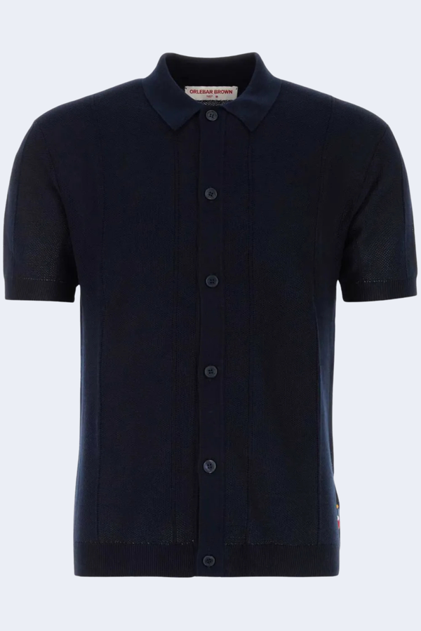 Tiernan Short Sleeve Button Down Shirt  in Night Iris