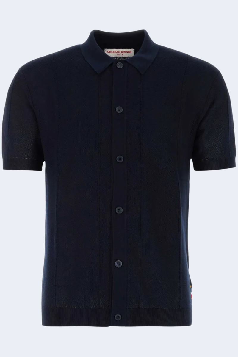 Tiernan Short Sleeve Button Down Shirt  in Night Iris