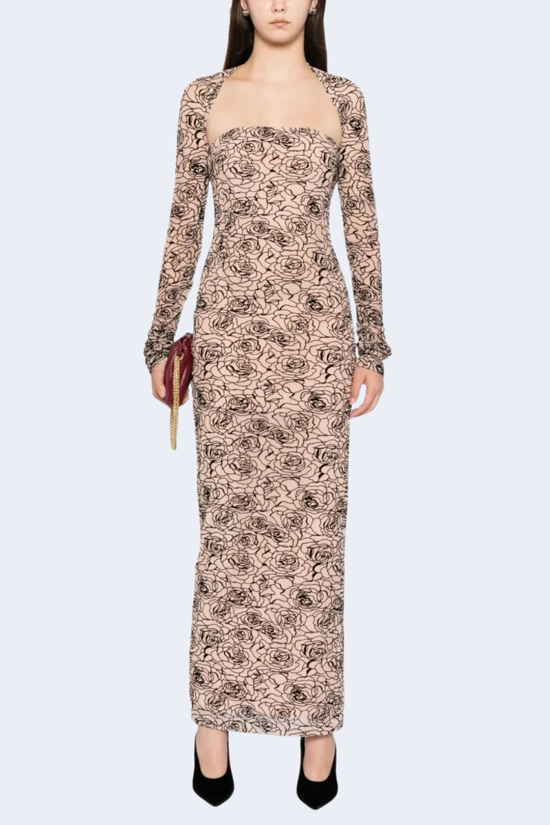 Audrey Dress in Black/Nude