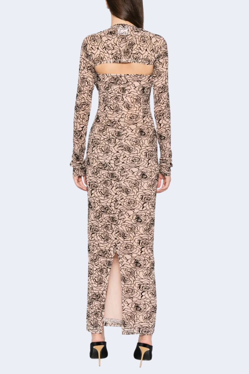 Audrey Dress in Black/Nude