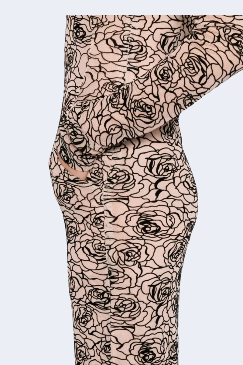 Audrey Dress in Black/Nude